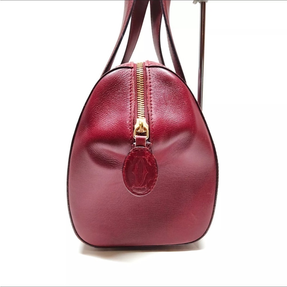 Cartier Bordeaux Must Line Mini Boston Leather Bag - Picture 3 of 12